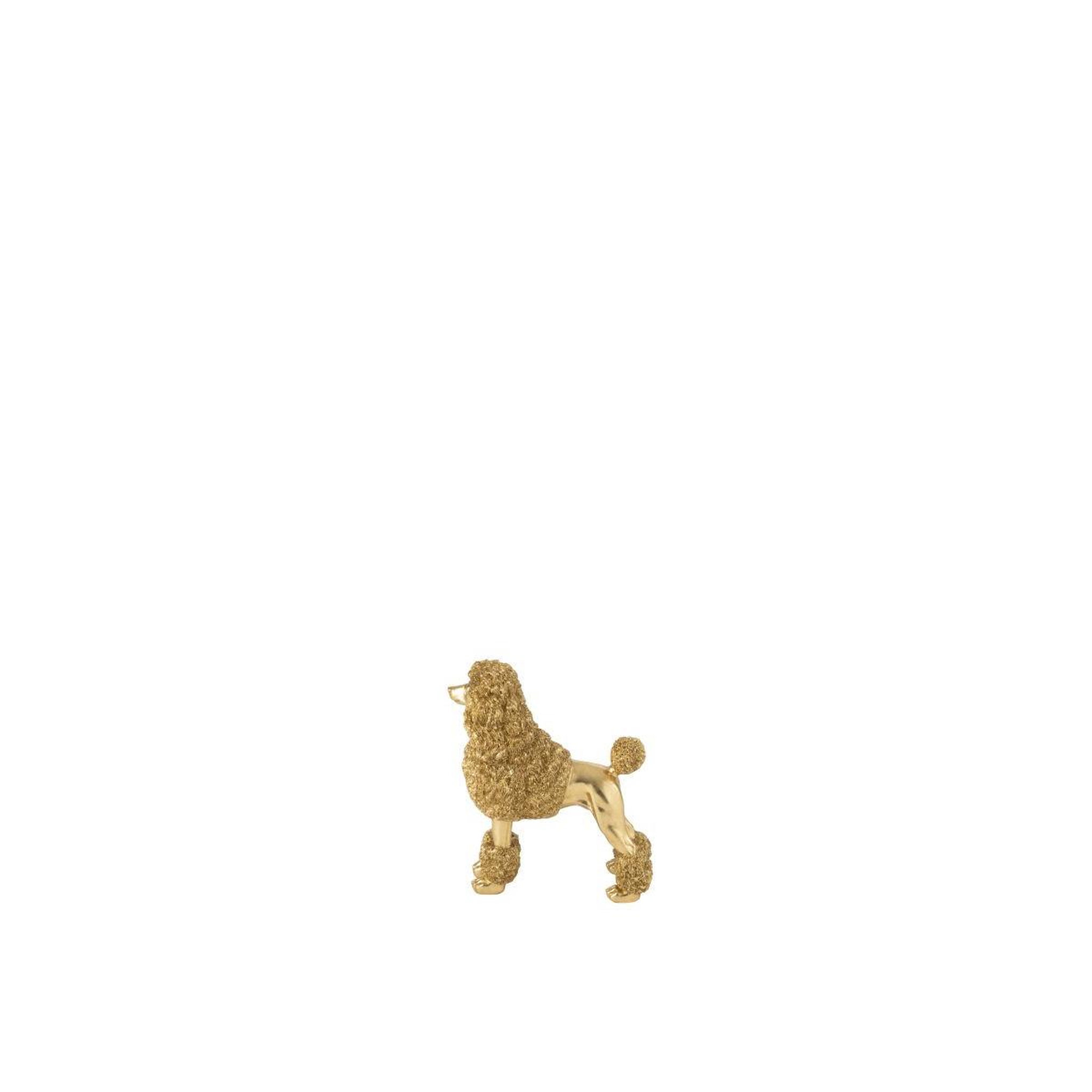Voir la diapositive 4 : J-LINE Statuette caniche debout  trina  26cm doré