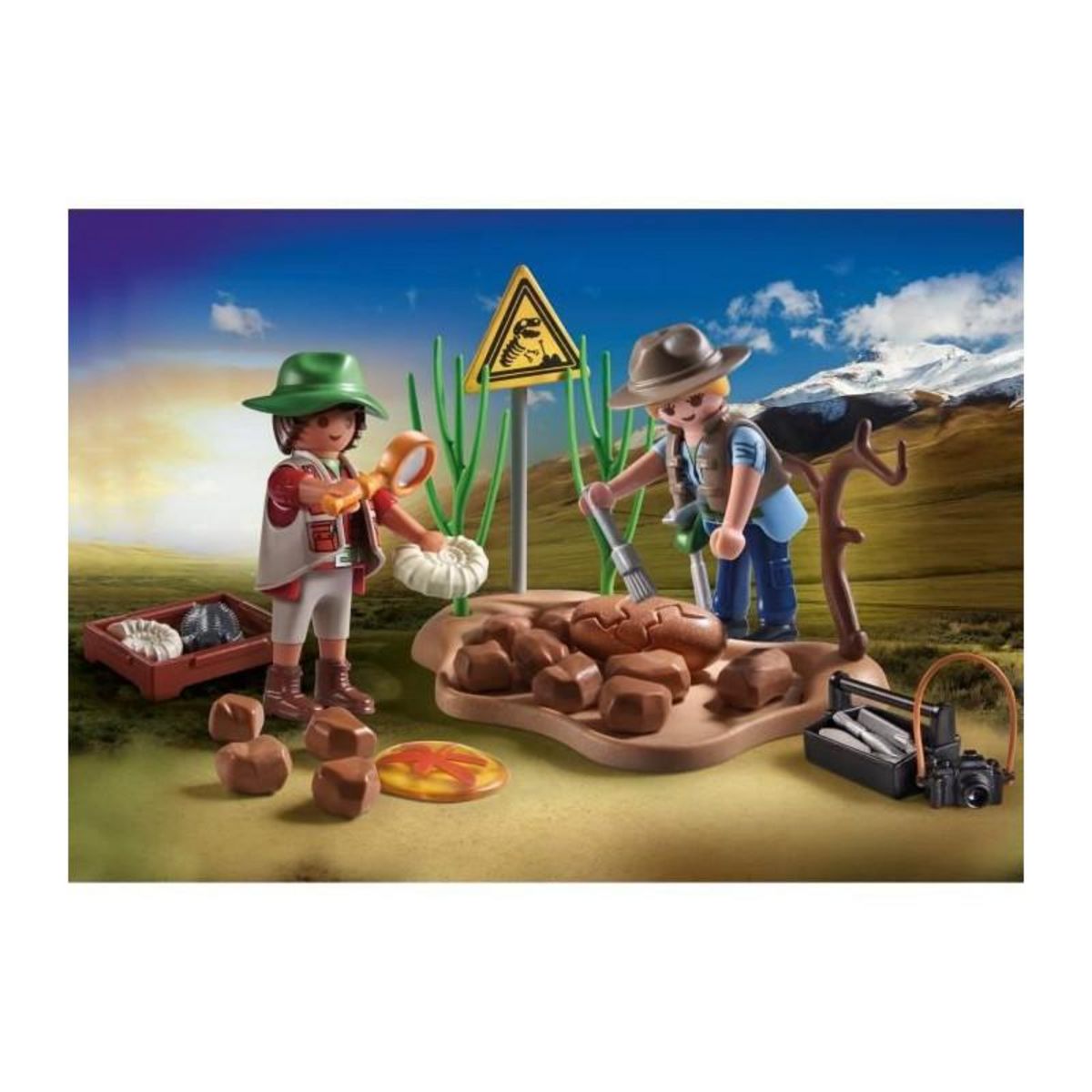 PLAYMOBIL Jeu de construction Playmobil Set Chercheurs et fossiles de dinosaures