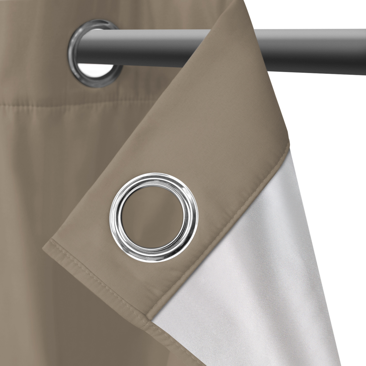 ID MARKET Lot de 2 rideaux thermiques taupe 135x240 cm