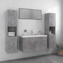 Voir la diapositive 1 : VIDAXL Ensemble de meubles de salle de bain Gris beton Agglomere