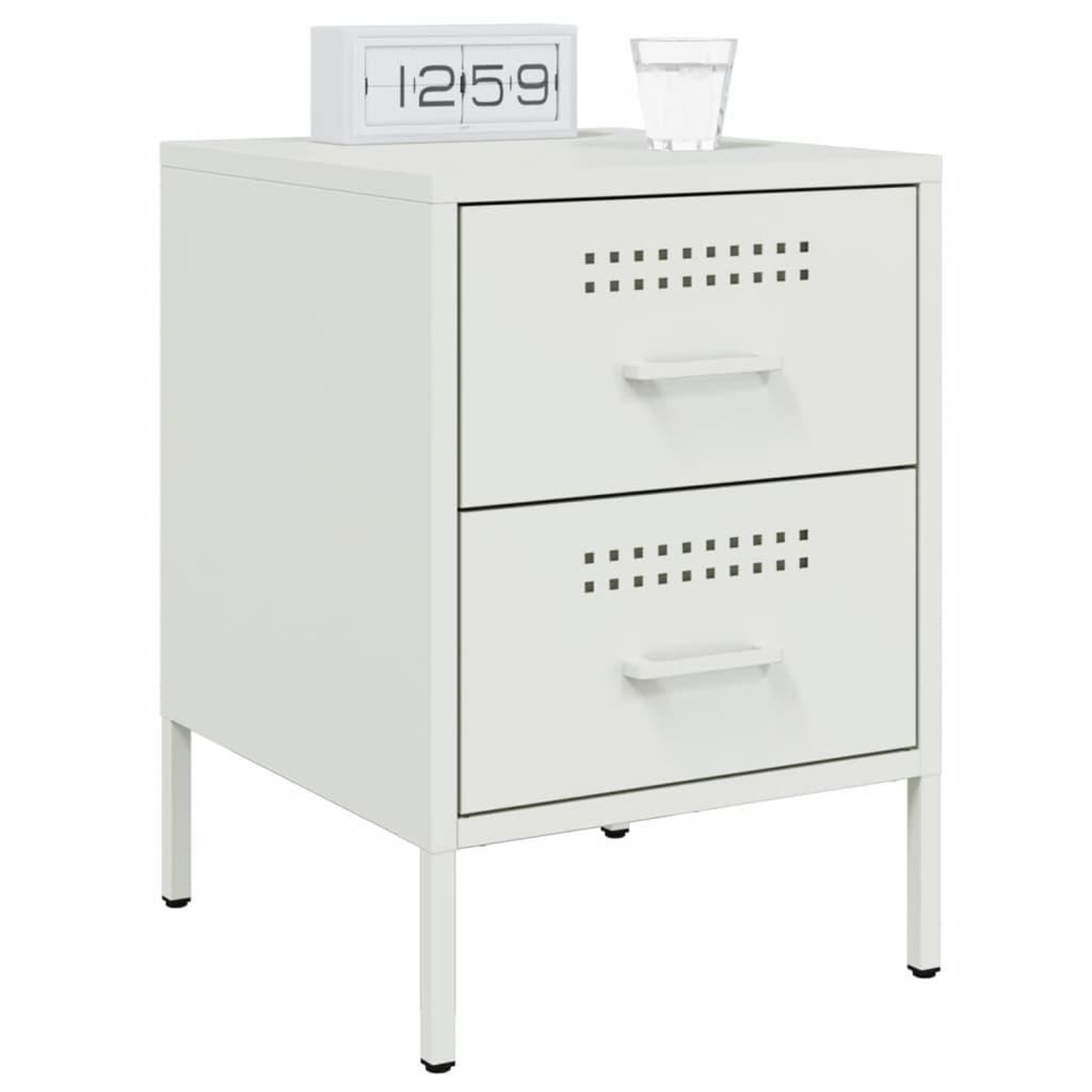 Voir la diapositive 3 : VIDAXL Tables de chevet 2 pcs blanc 36x39x50,5 cm acier