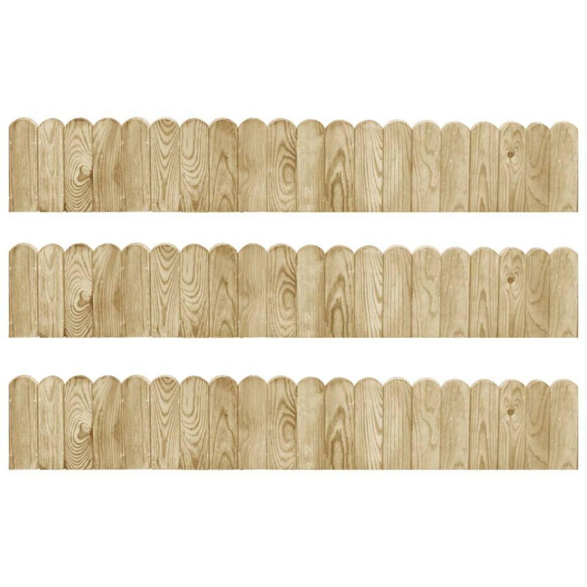 VIDAXL Rouleaux de bordure 3 pcs 120 cm bois de pin impregne