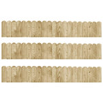 VIDAXL Rouleaux de bordure 3 pcs 120 cm bois de pin impregne