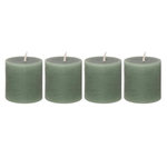 COMPTOIR DE LA BOUGIE Lot de 4 Bougies Votives  Rustic  4,5cm Vert Eucalyptus