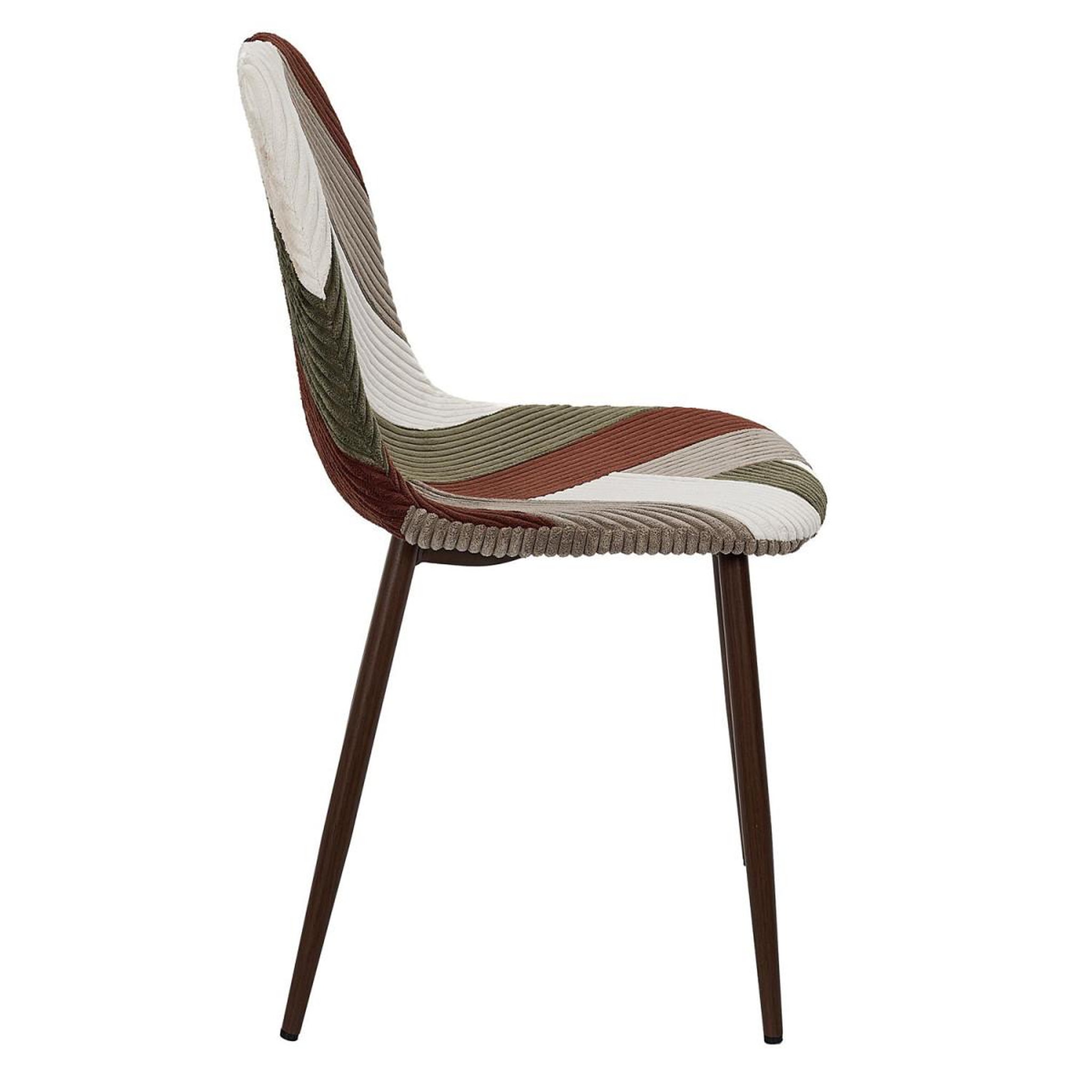 Voir la diapositive 4 : The Home Deco Factory Lot de 4 chaises côtelé  scott  84cm multicolore