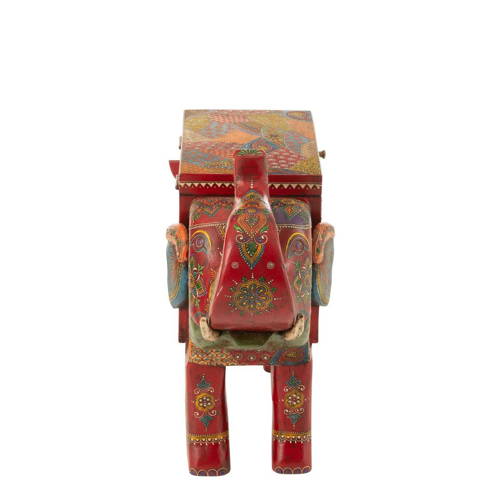 Voir la diapositive 4 : J-LINE Coffre Éléphant en Bois  Delhi  79cm Multicolore