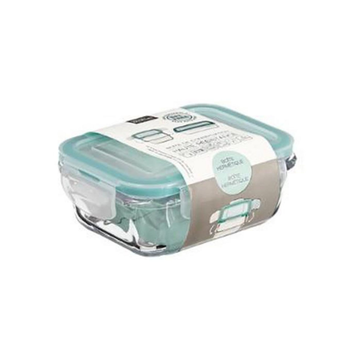 FIVE Boîte de Conservation Verre  Clipeat  540ml Bleu