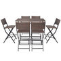 Voir la diapositive 3 : VIDAXL Ensemble a manger d'exterieur pliable 7pcs Acier Resine tressee