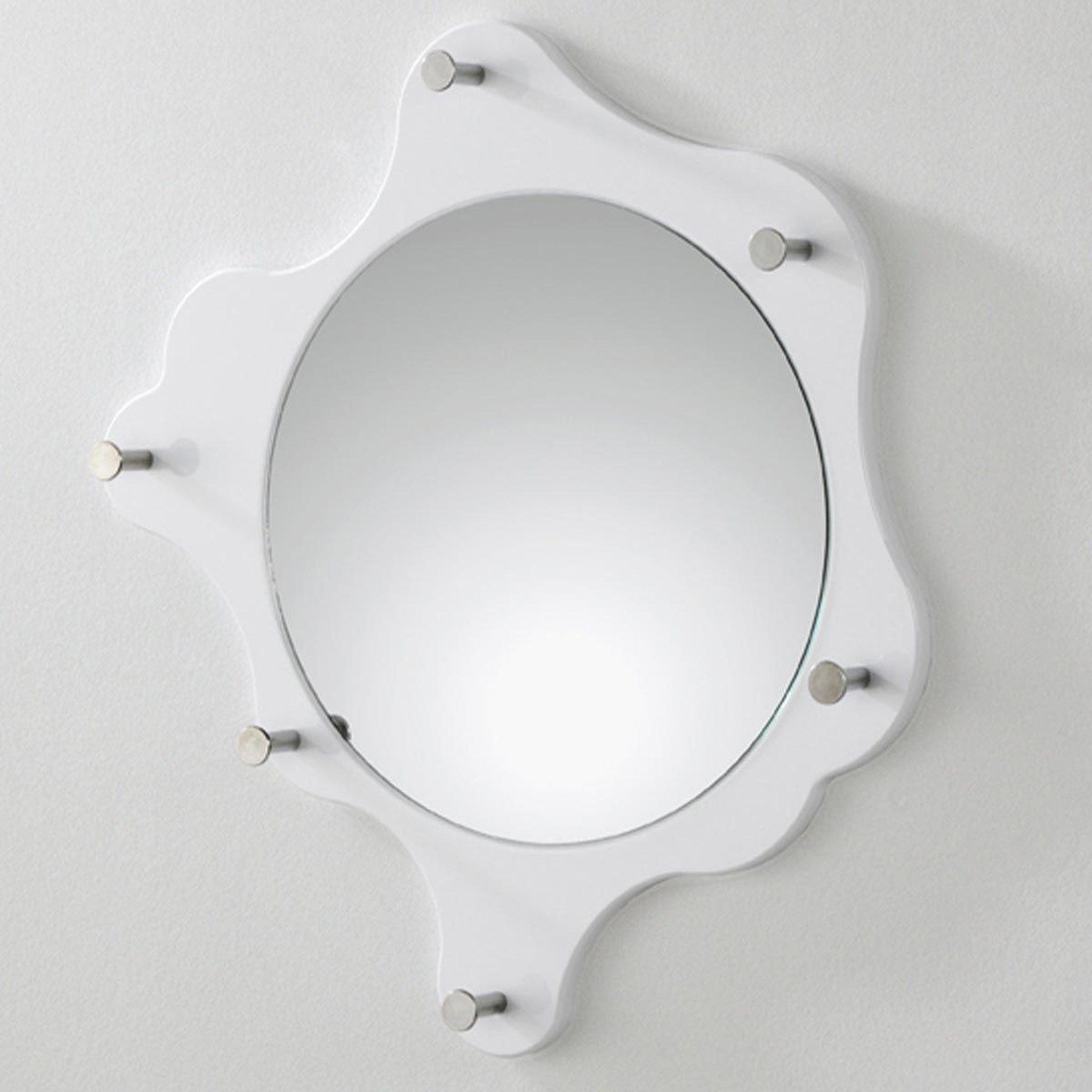 Paris Prix Patère murale & miroir  6 crochets  56cm blanc