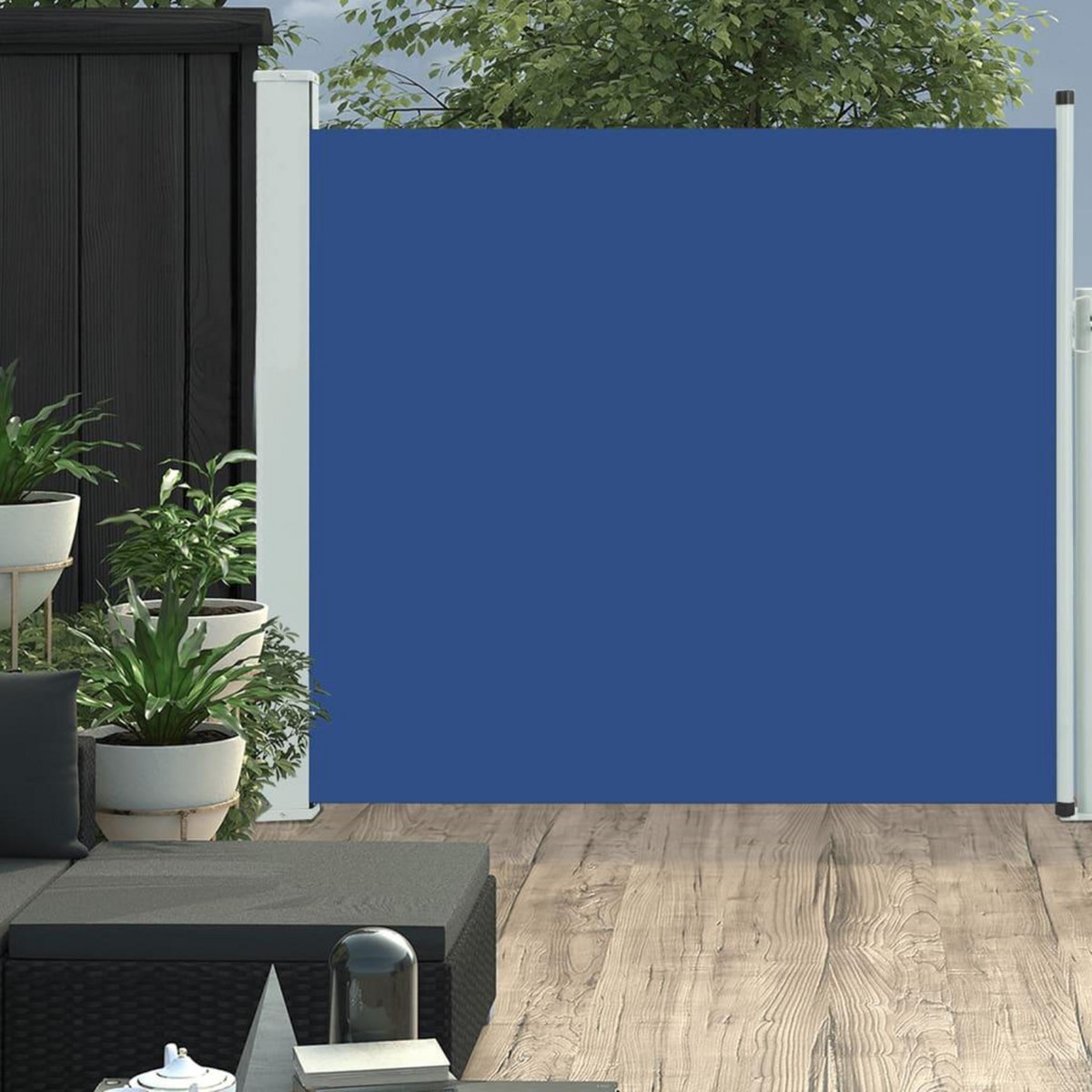 VIDAXL Auvent lateral retractable de patio 170x300 cm Bleu
