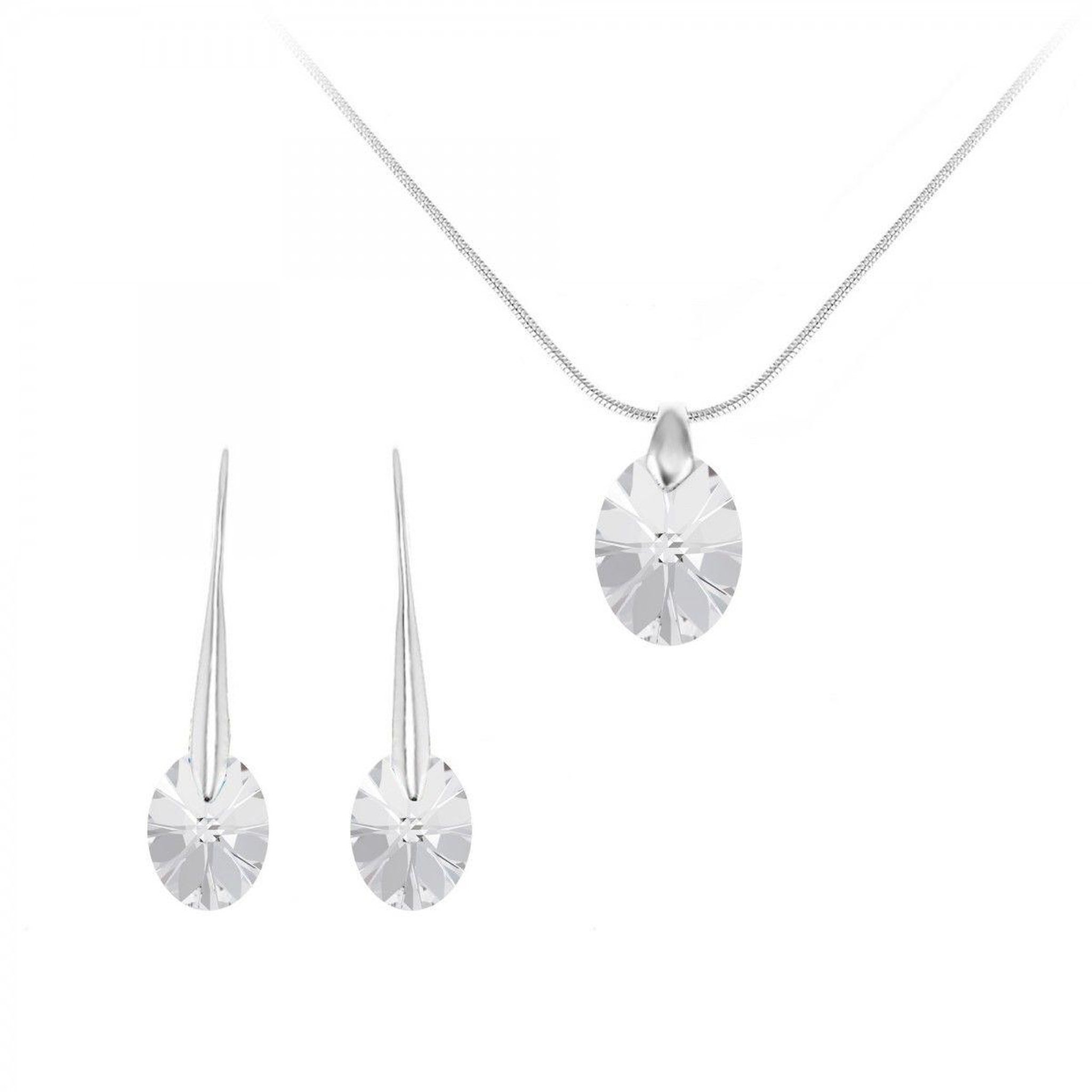 SC CRYSTAL Parure collier et boucles d'oreilles SC Crystal orneés de Cristaux scintillants