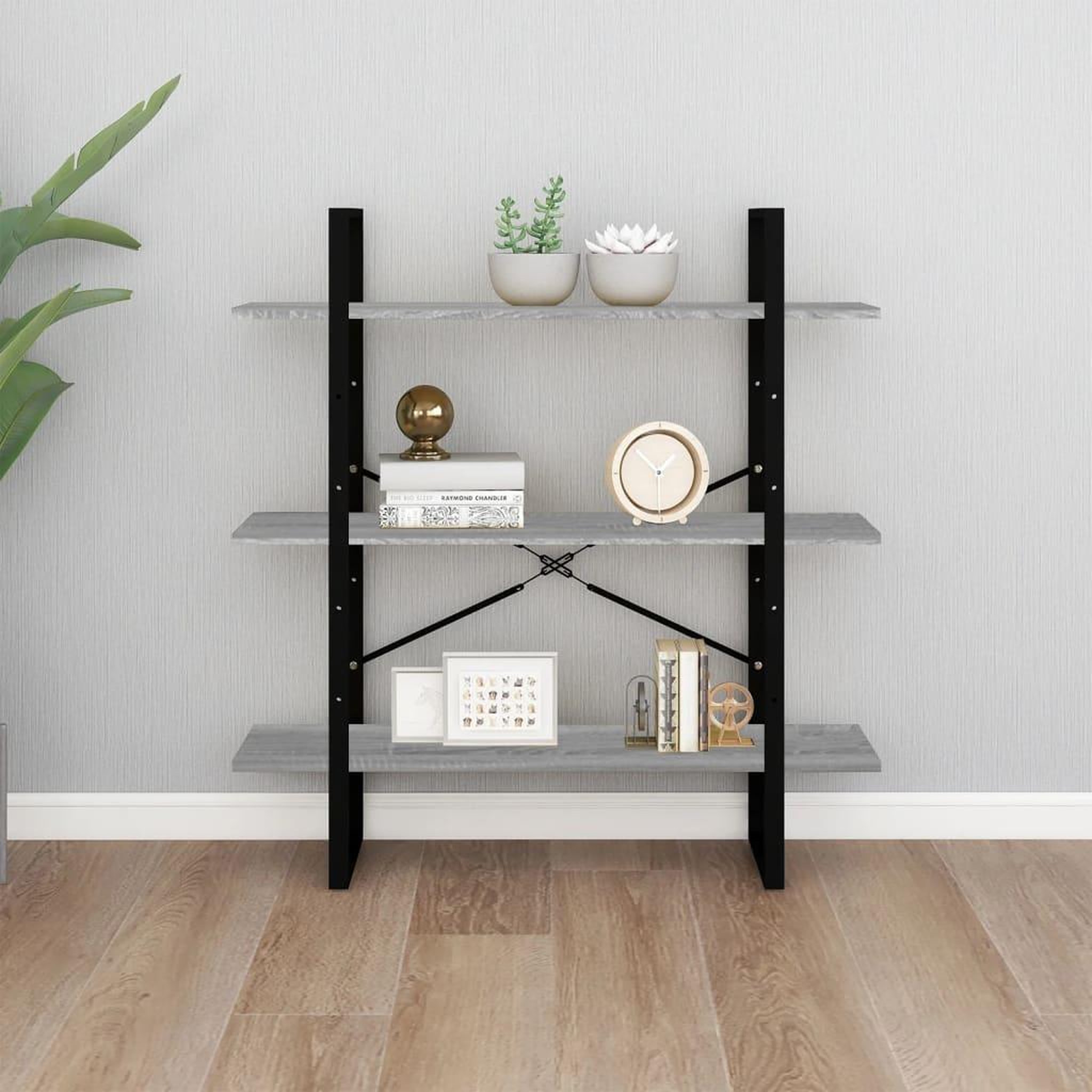 Voir la diapositive 3 : VIDAXL Bibliotheque Sonoma gris 100x30x105 cm Bois d'ingenierie