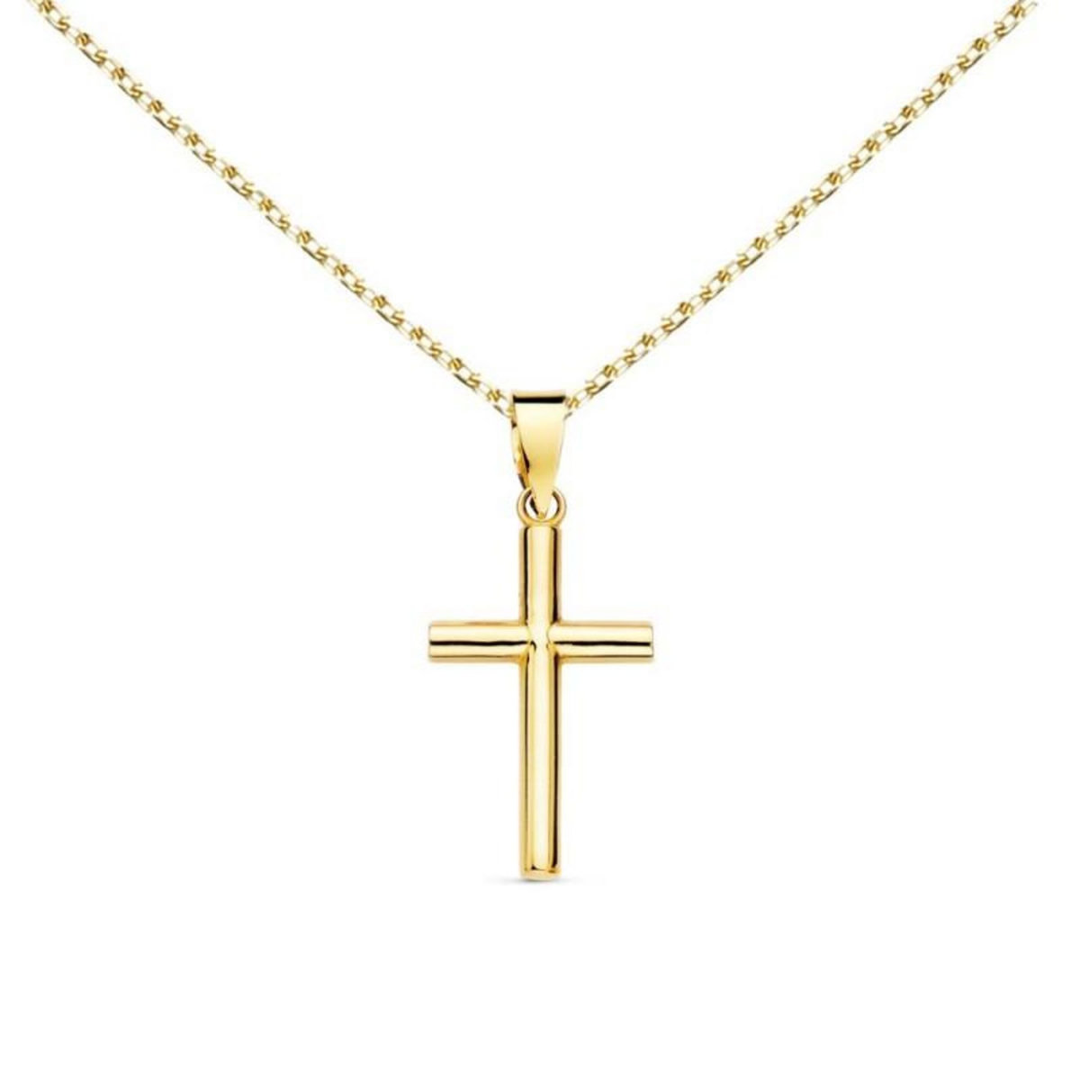L'ATELIER D'AZUR Collier - Médaille Croix Or 18 Carats 750/000 Jaune - Chaine Dorée