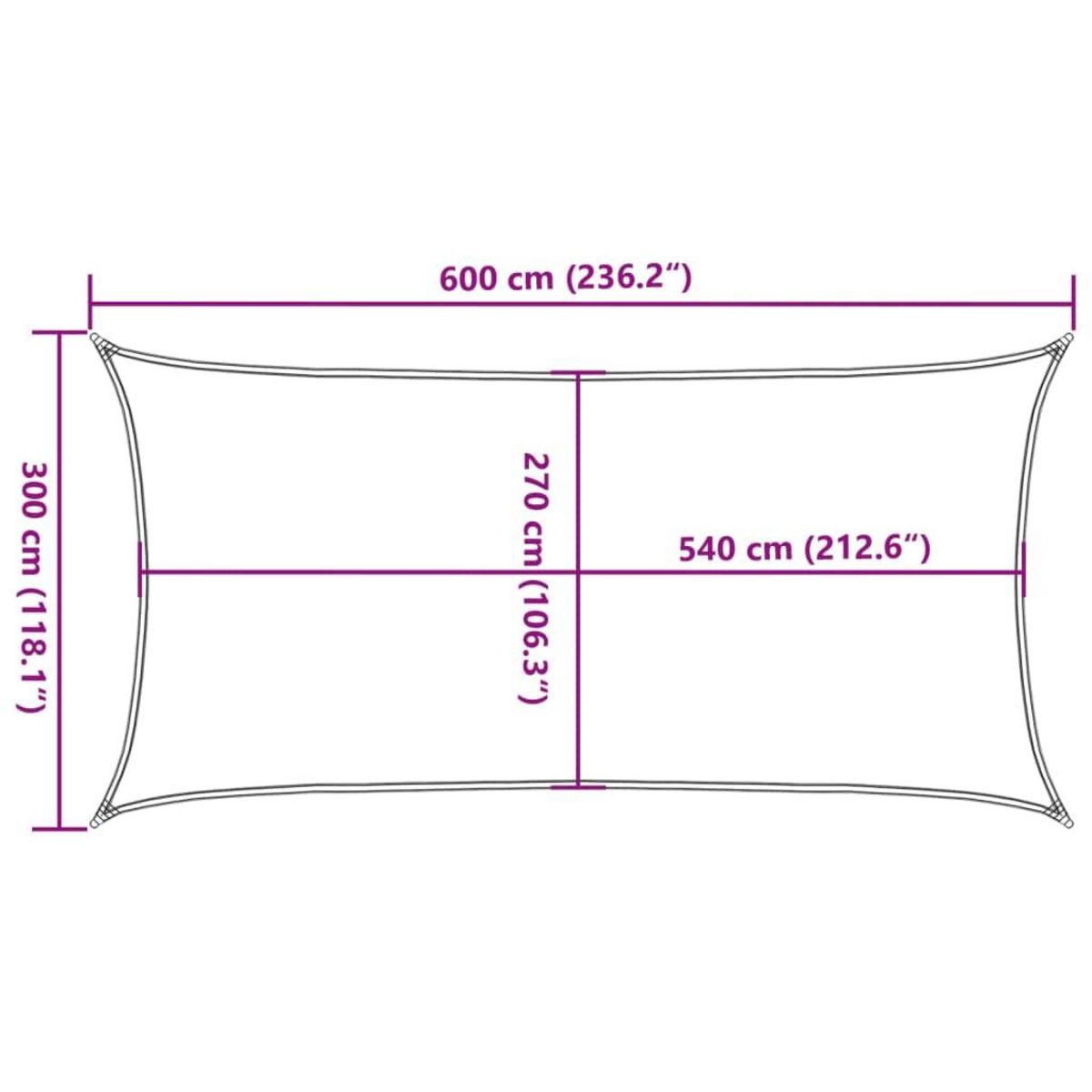 VIDAXL Voile d'ombrage 160 g/m^2 Creme 3x6 m PEHD