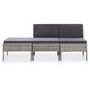 Voir la diapositive 2 : VIDAXL Salon de jardin 3 pcs avec coussins Resine tressee Gris