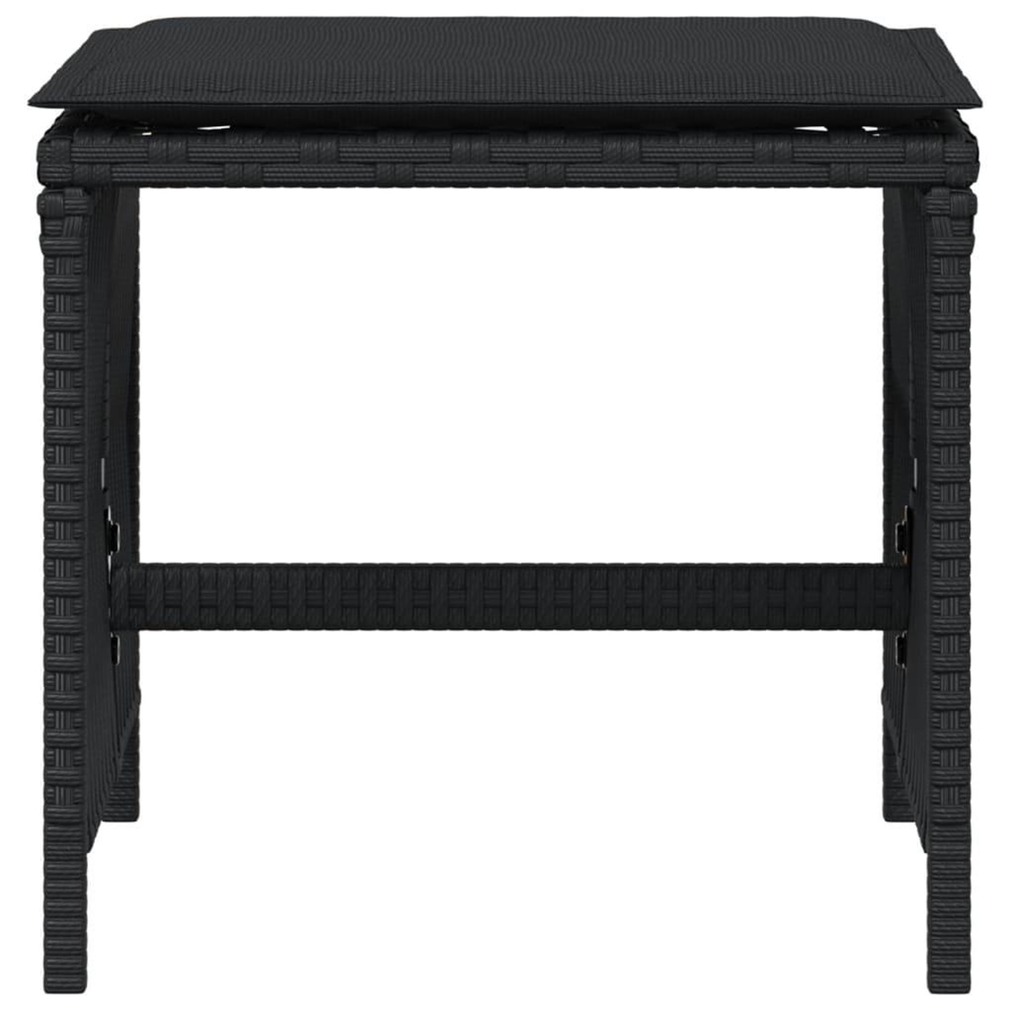 Voir la diapositive 5 : VIDAXL Tabourets de jardin et coussins lot de 4 noir 41x41x36 cm rotin