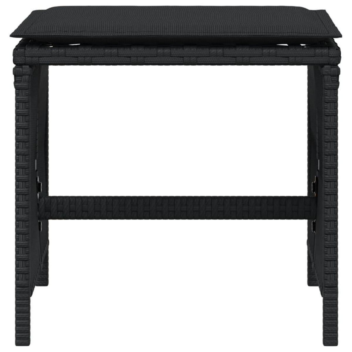 VIDAXL Tabourets de jardin et coussins lot de 4 noir 41x41x36 cm rotin