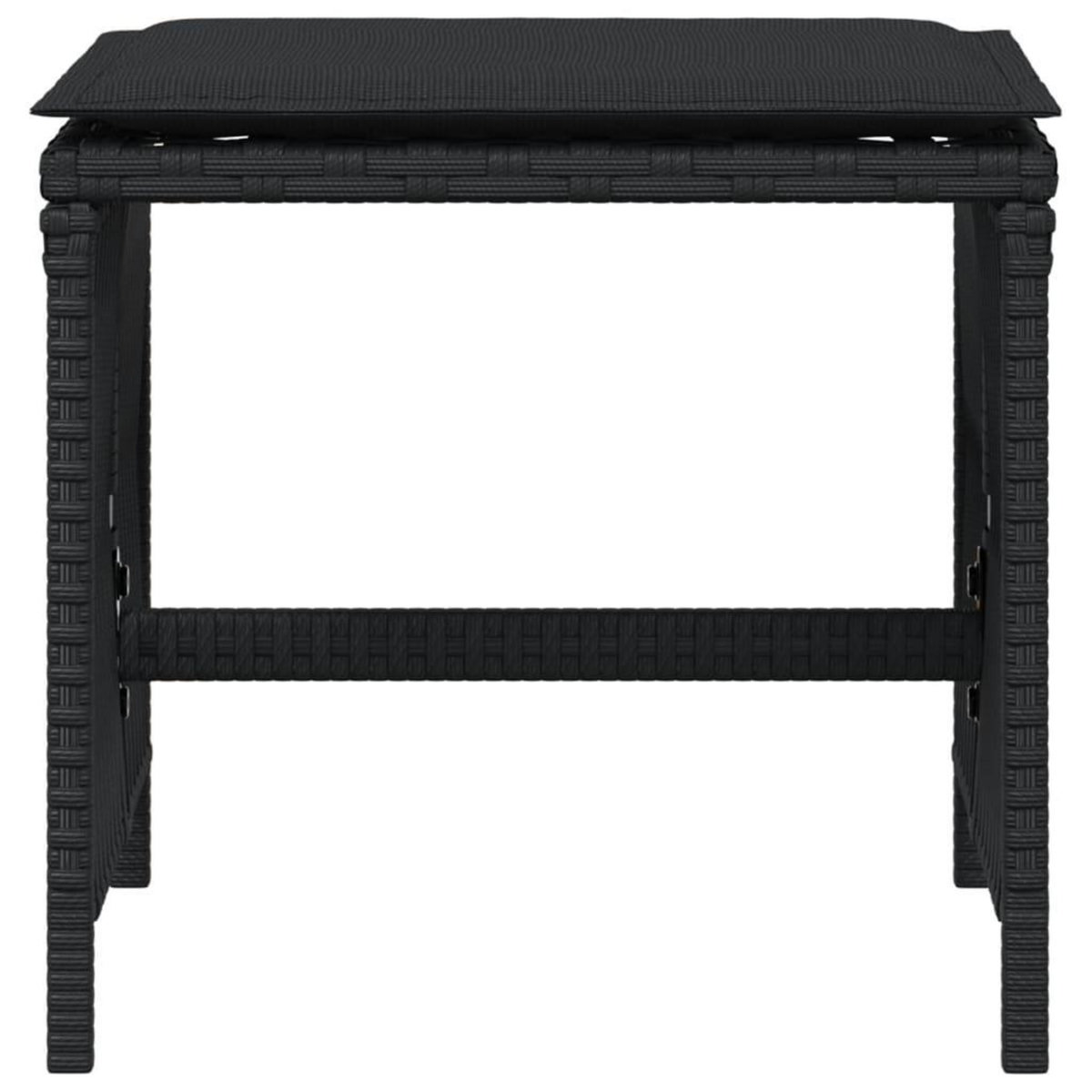 VIDAXL Tabourets de jardin et coussins lot de 4 noir 41x41x36 cm rotin