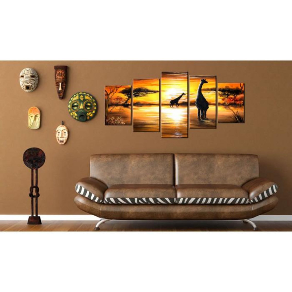 Paris Prix Tableau Imprimé  Girafes au Trou D'eau