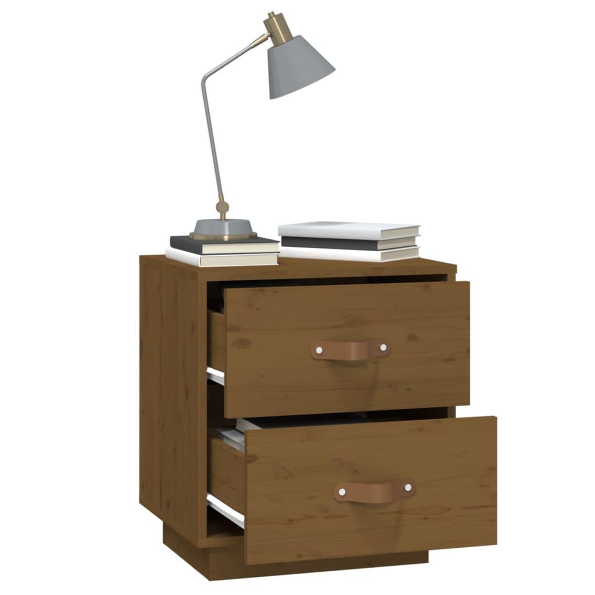 Voir la diapositive 5 : VIDAXL Tables de chevet 2 pcs Marron miel 40x34x45 cm Bois pin massif