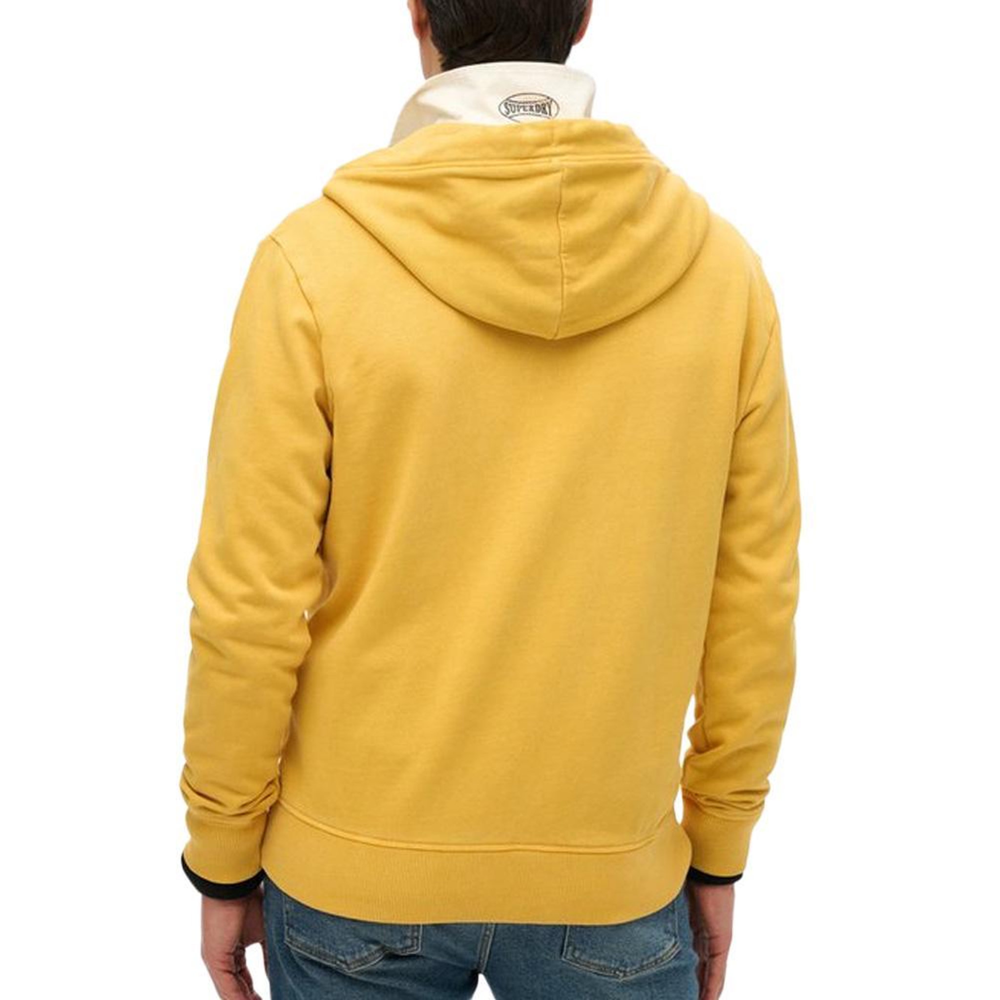 Voir la diapositive 2 : SUPERDRY Sweat Zippé Jaune Homme Superdry Essential Washed Ziphood