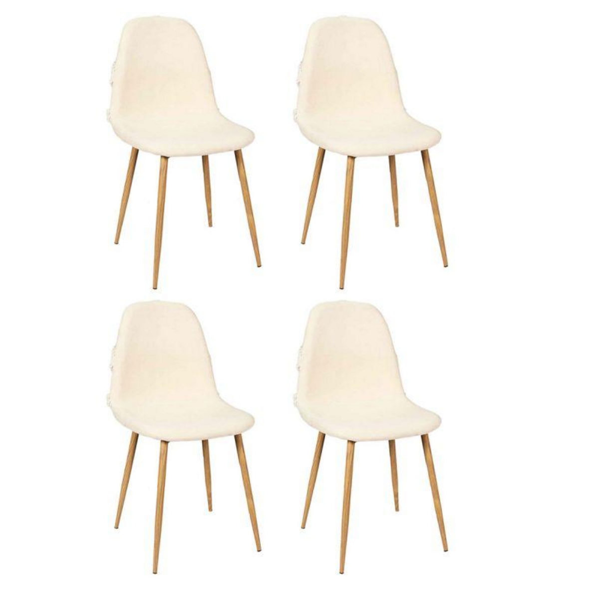 Paris Prix Lot de 4 Chaises Design  Faro  86cm Beige