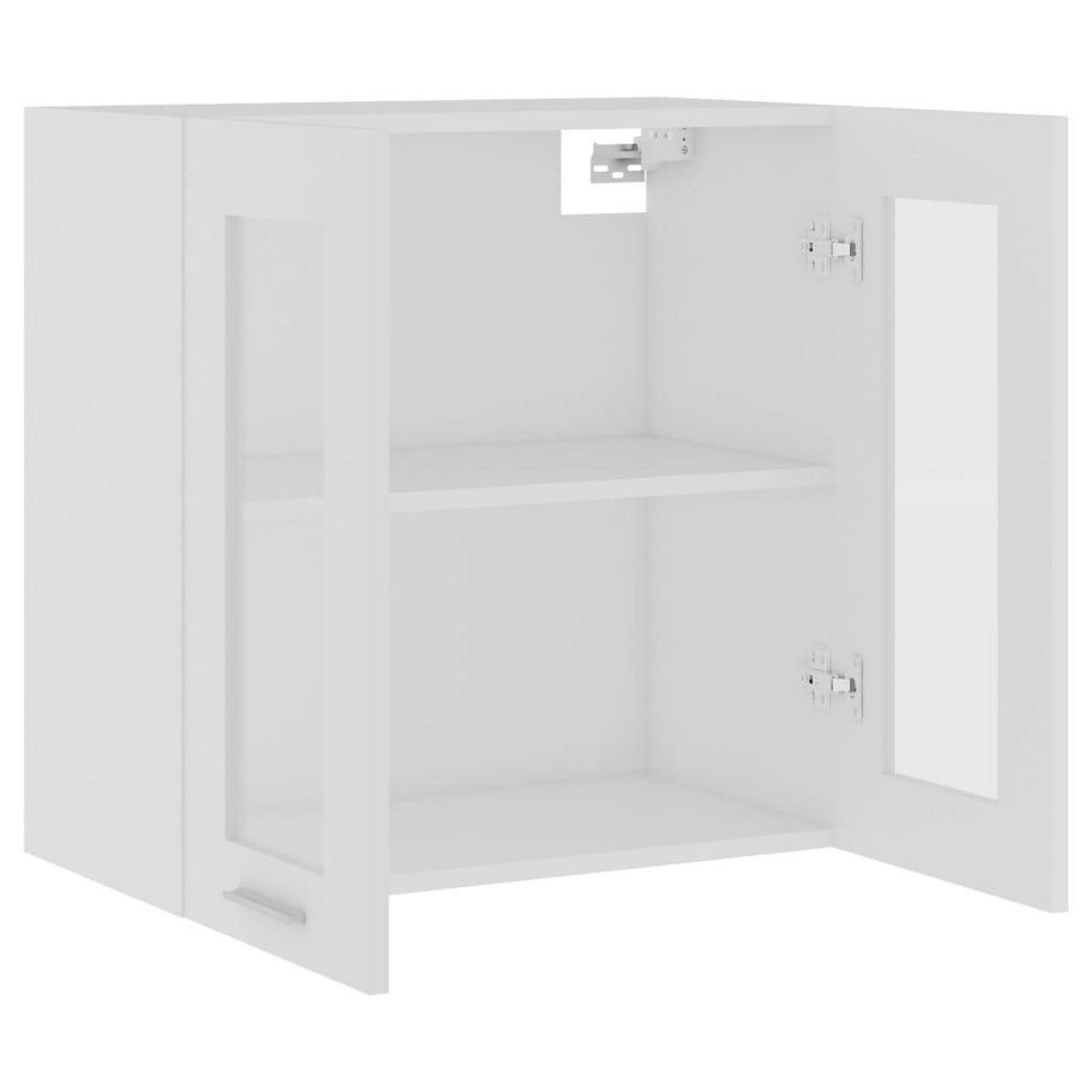 VIDAXL Armoire en verre suspendue Blanc 60x31x60 cm Bois ingenierie