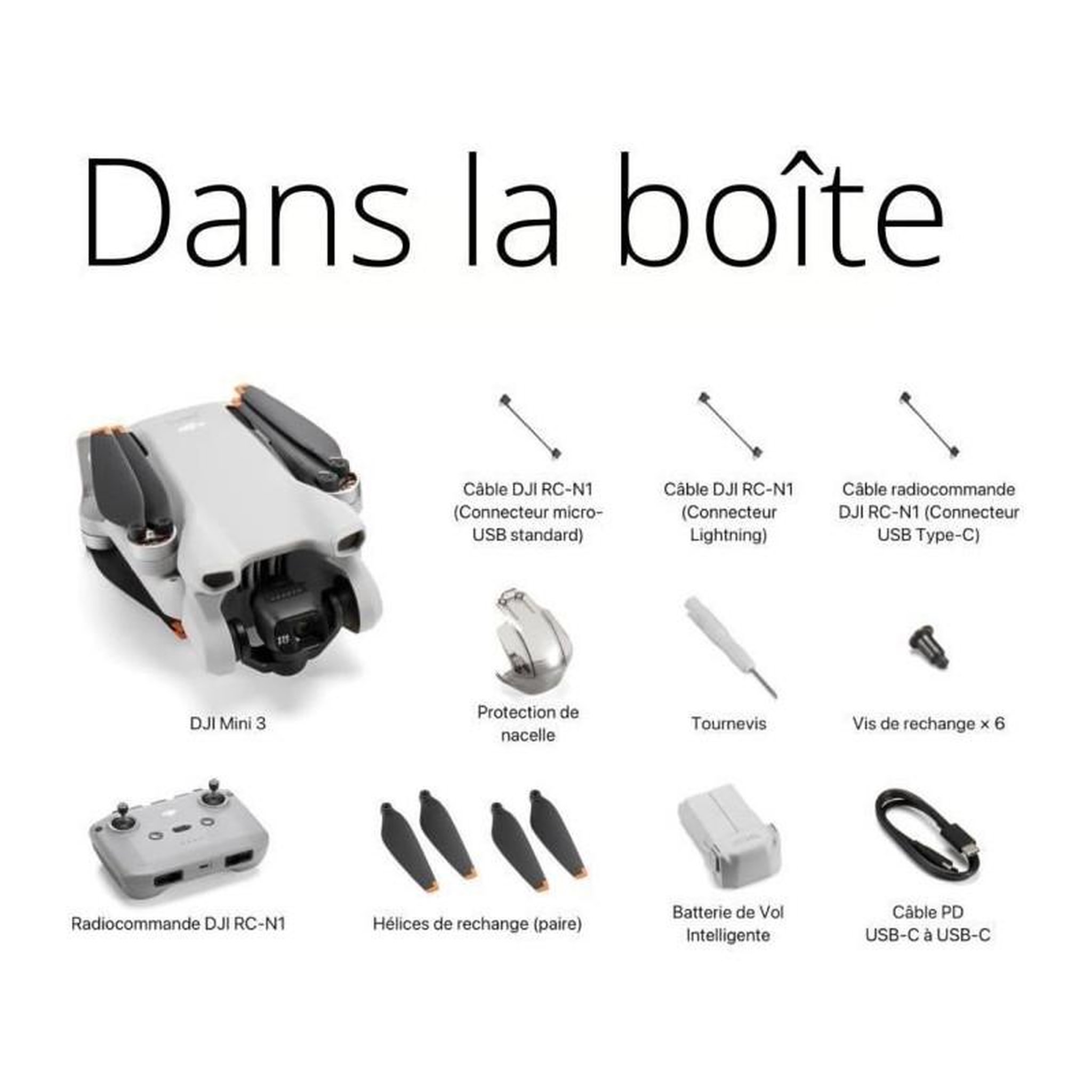 Voir la diapositive 2 : DJI Mini drone caméra DJI Mini 3 - léger et pliable avec vidéo 4K HDR, temps de vol de 38 minutes, Prise verticale réelle et fo