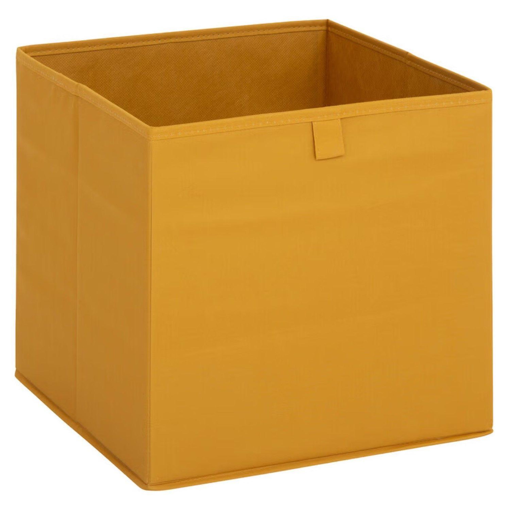 Voir la diapositive 3 : TOILINUX Lot de 2 boites de rangement folia - l. 31 x l.31 x h. 31 cm - jaune