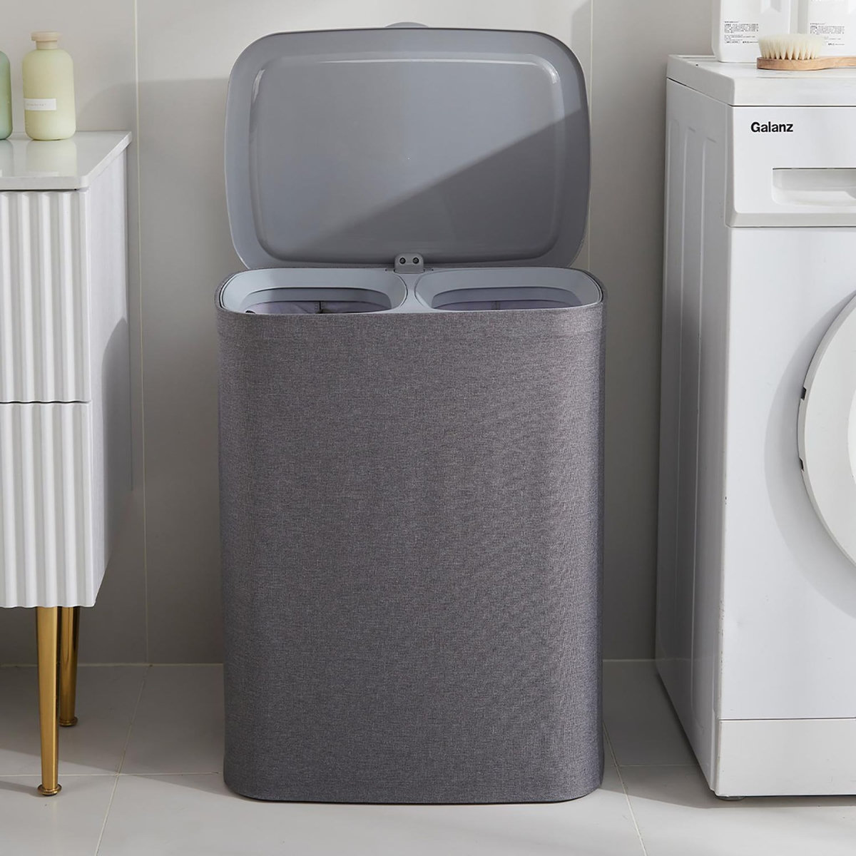 Kitchen move Panier à linge avec couvercle 90l - bat-70499b