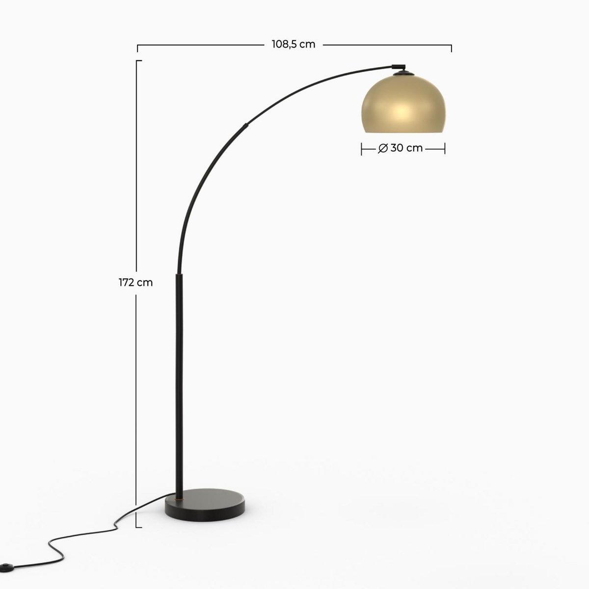 Rendez vous déco Lampadaire en métal couleur noir et laiton - Dinard