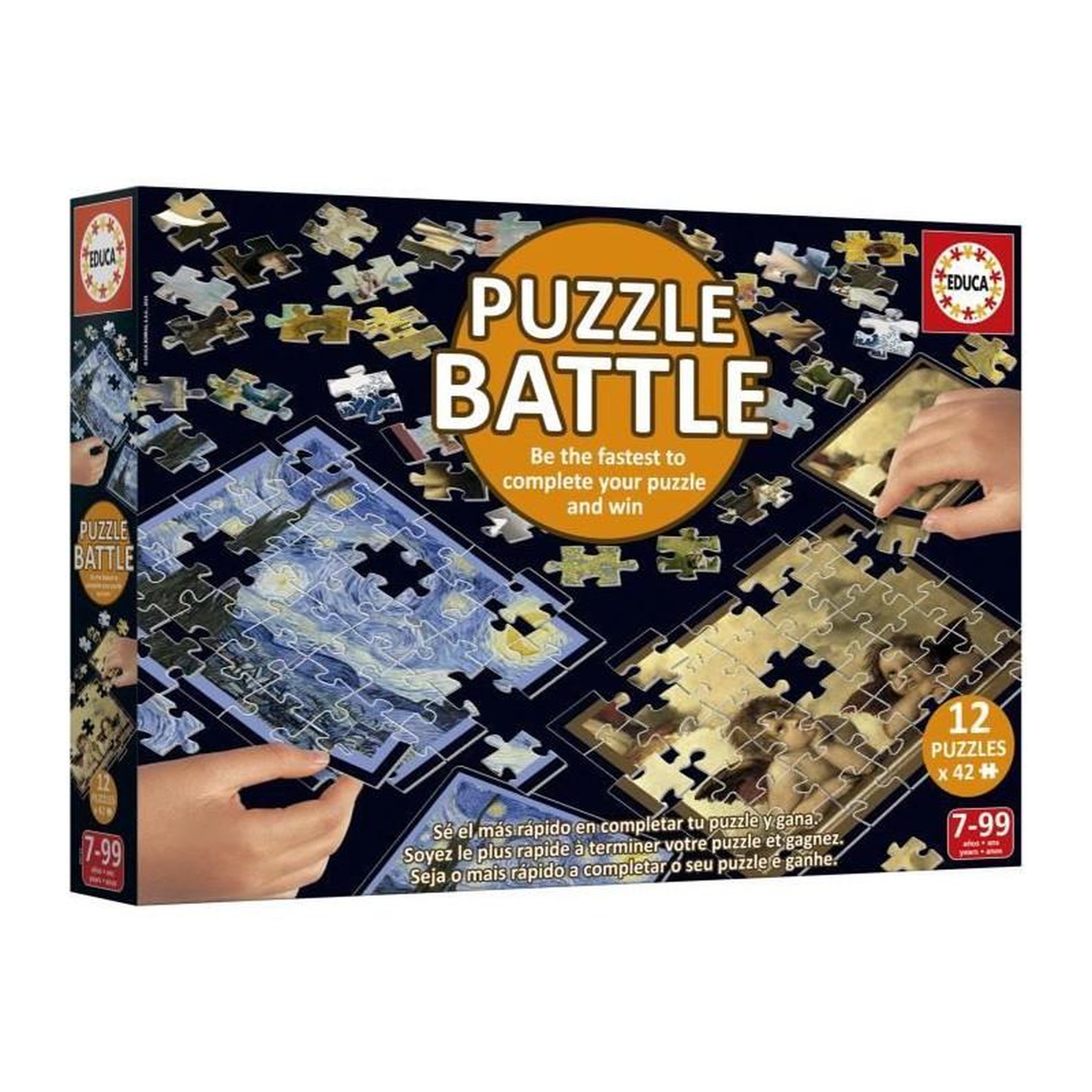 Voir la diapositive 4 : EDUCA Puzzle enfant Battle Art – Coffret 12 puzzles de 42 pièces – Jeu éducatif et stratégique – Dès 7 ans – Educa