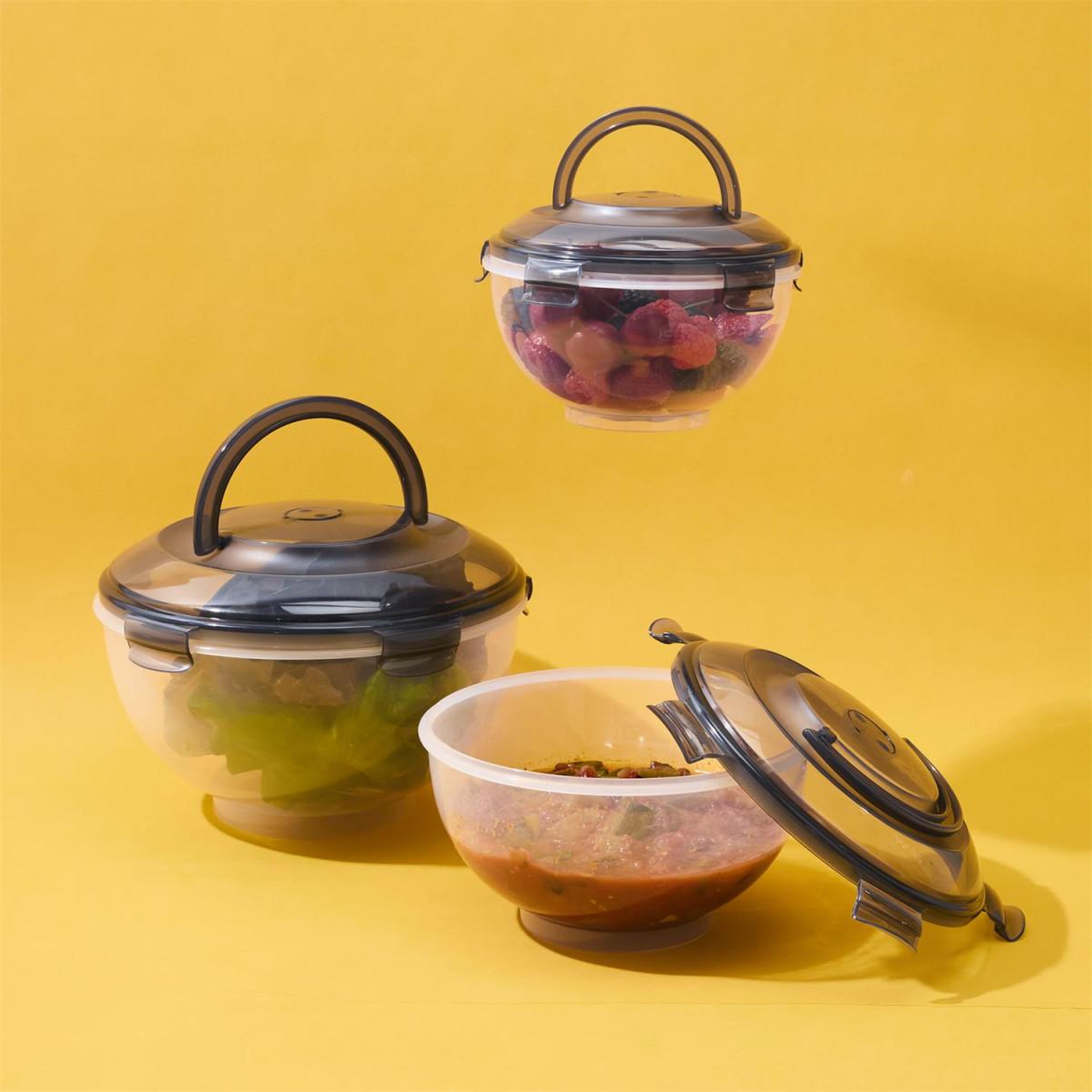 Voir la diapositive 6 : COOK CONCEPT Lot de 3 boîtes à emporter  colore  5,8l transparent