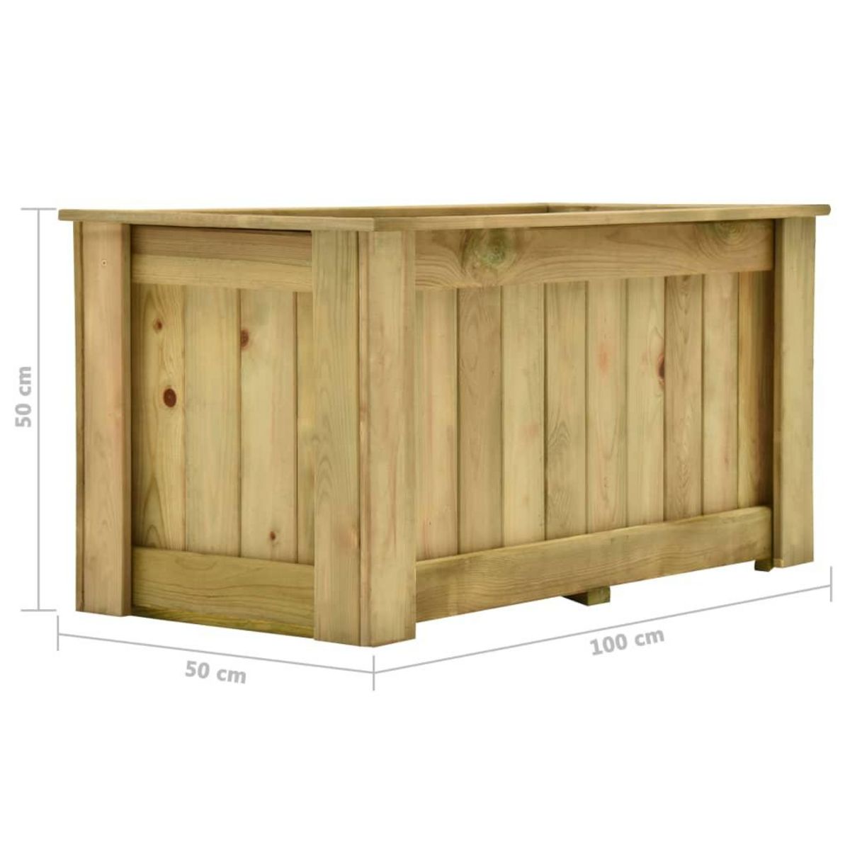 VIDAXL Jardiniere surelevee 100x50x50 cm Bois de pin impregne
