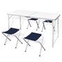 Voir la diapositive 1 : VIDAXL Ensemble de table pliable de camping et 4 tabourets 120x60 cm