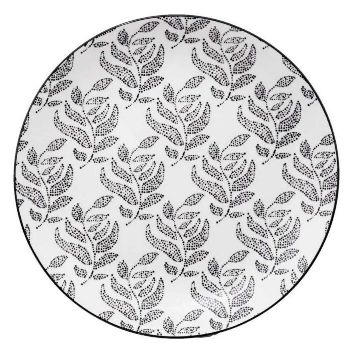 SECRET DE GOURMET Service de Table 18 Pièces  Eva  27cm Blanc & Noir