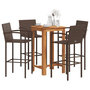 Voir la diapositive 1 : VIDAXL Ensemble de bar de jardin 5 pcs marron bois massif acacia rotin