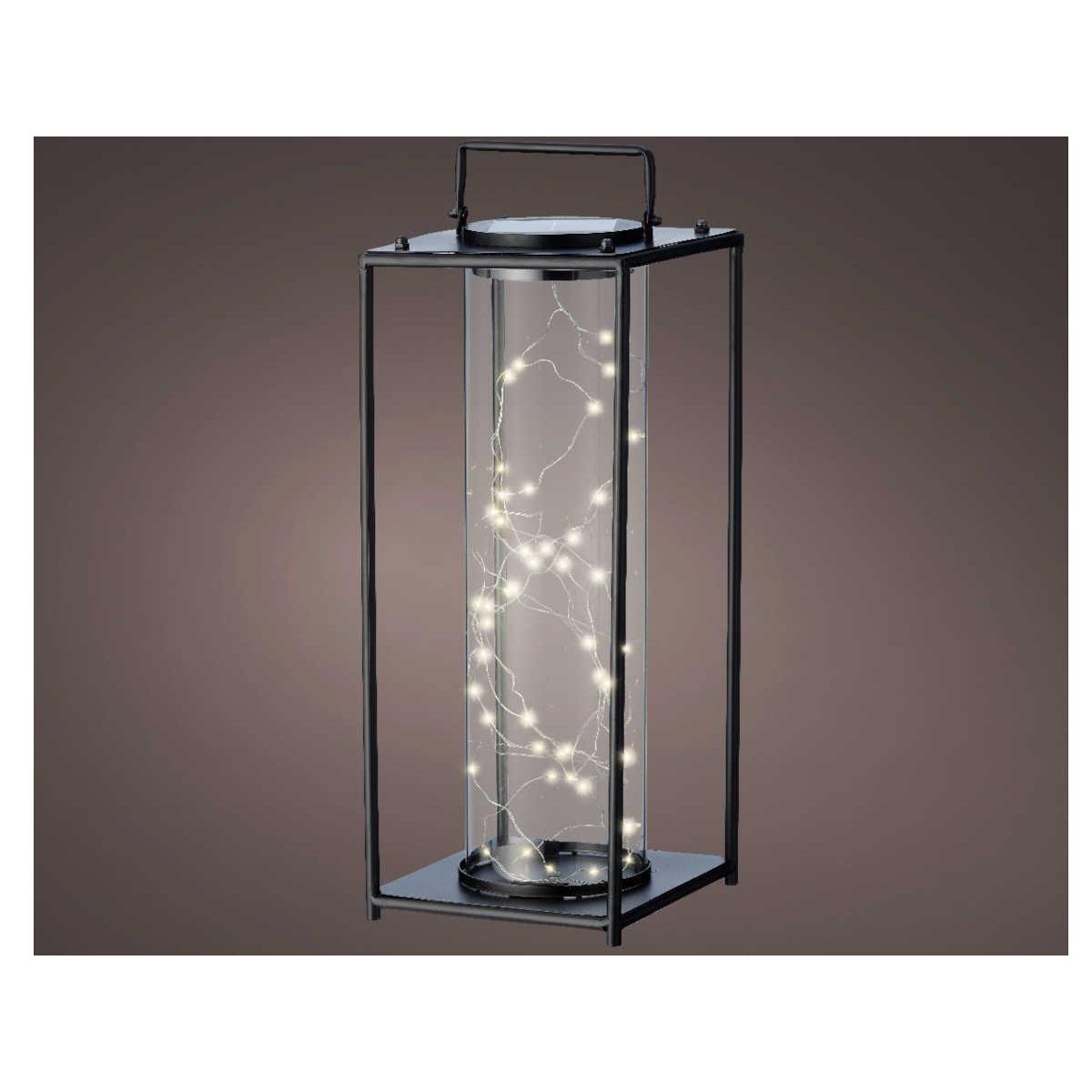 JARDIDECO Lanterne solaire lumineuse en métal 20 x 20 x 49 cm - Jardideco