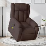 VIDAXL Fauteuil inclinable de massage electrique Marron fonce Tissu