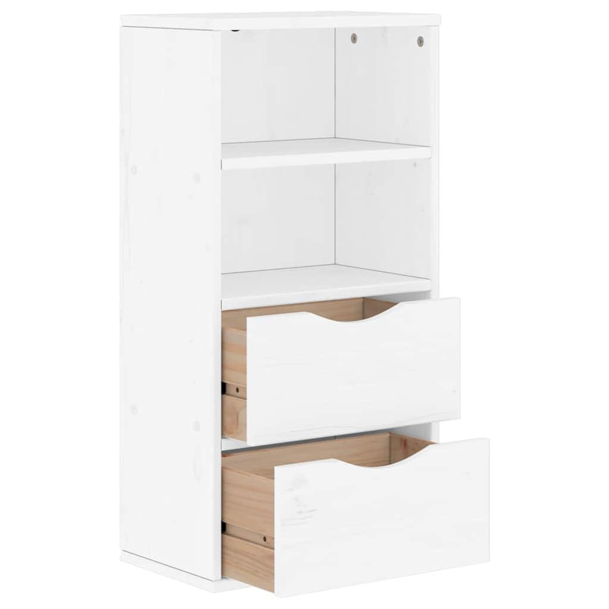 Voir la diapositive 5 : VIDAXL Armoire laterale tiroirs ODDA blanc 40x24x79 cm bois massif pin