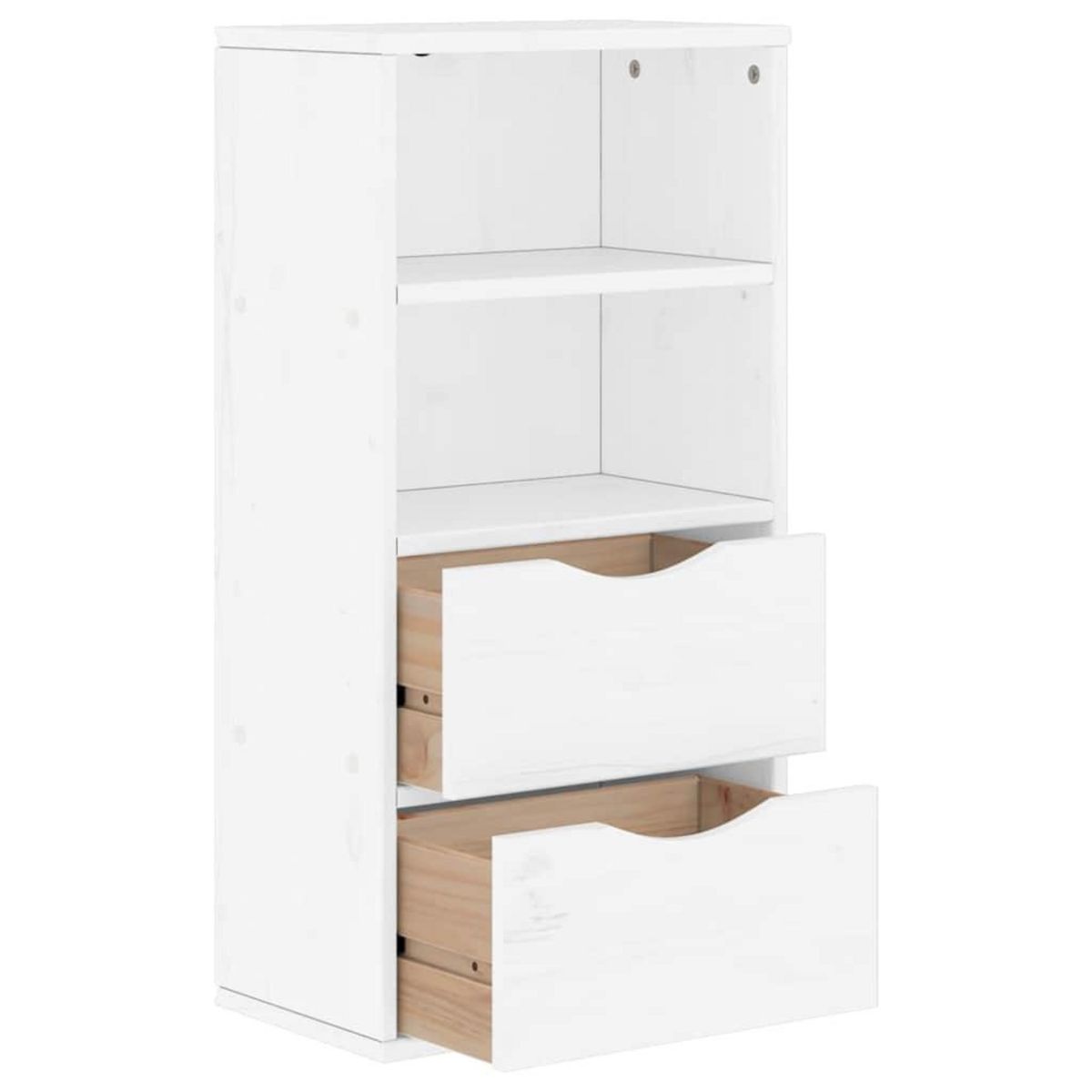 VIDAXL Armoire laterale tiroirs ODDA blanc 40x24x79 cm bois massif pin