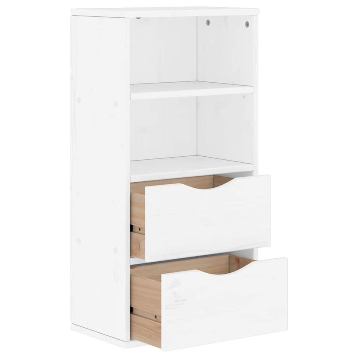 VIDAXL Armoire laterale tiroirs ODDA blanc 40x24x79 cm bois massif pin