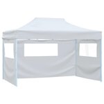 VIDAXL Tente pliable de reception avec 3 parois 291x413x315 cm Blanc
