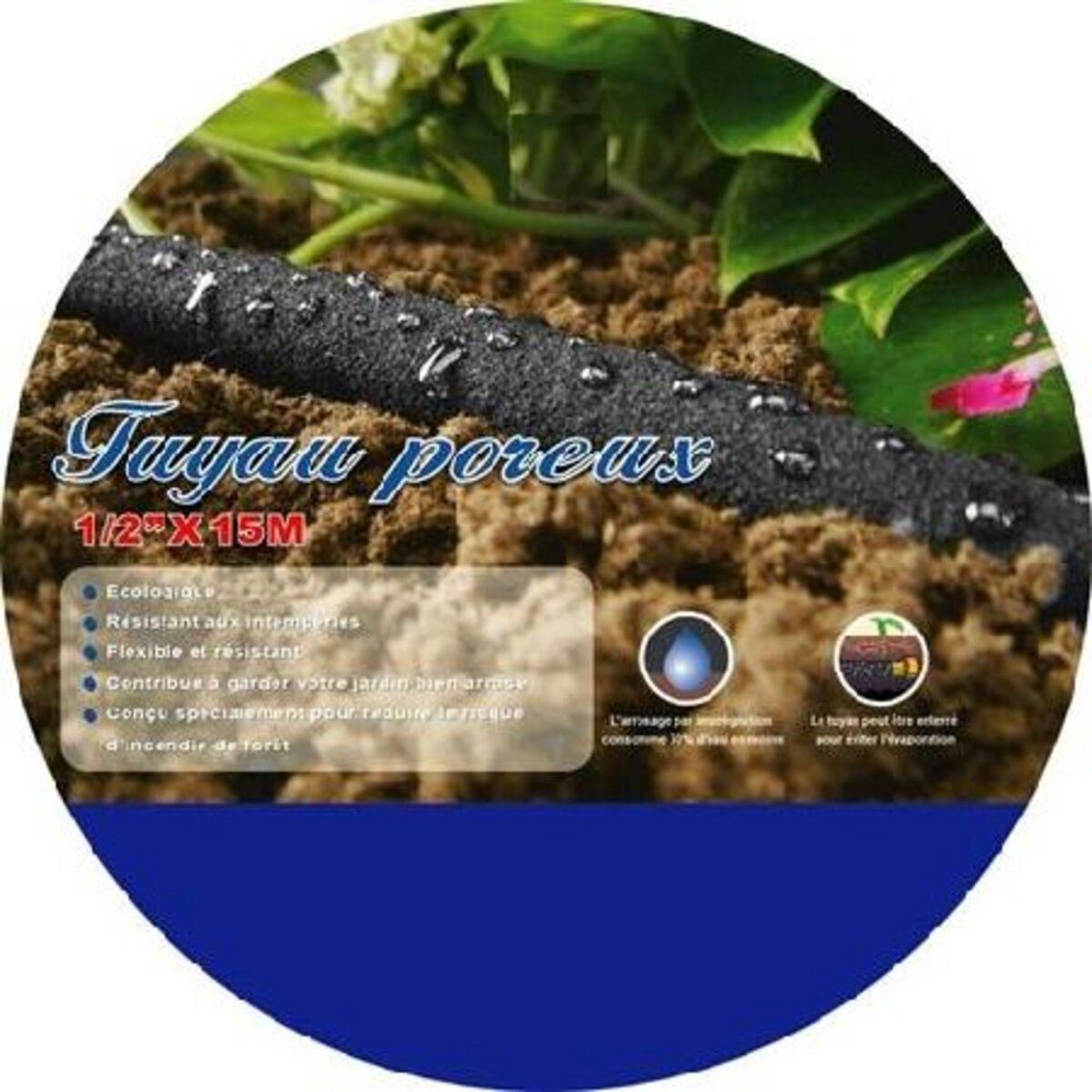 Tuyau poreux - 15m + connexion potager / haies