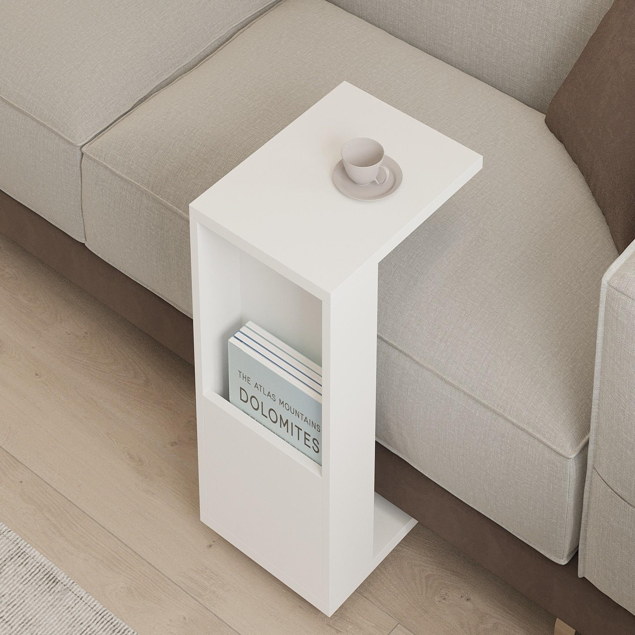 Voir la diapositive 3 : Habitat et Jardin Table d'appoint en bois  star  - 40 x 30 x 50 cm - blanc