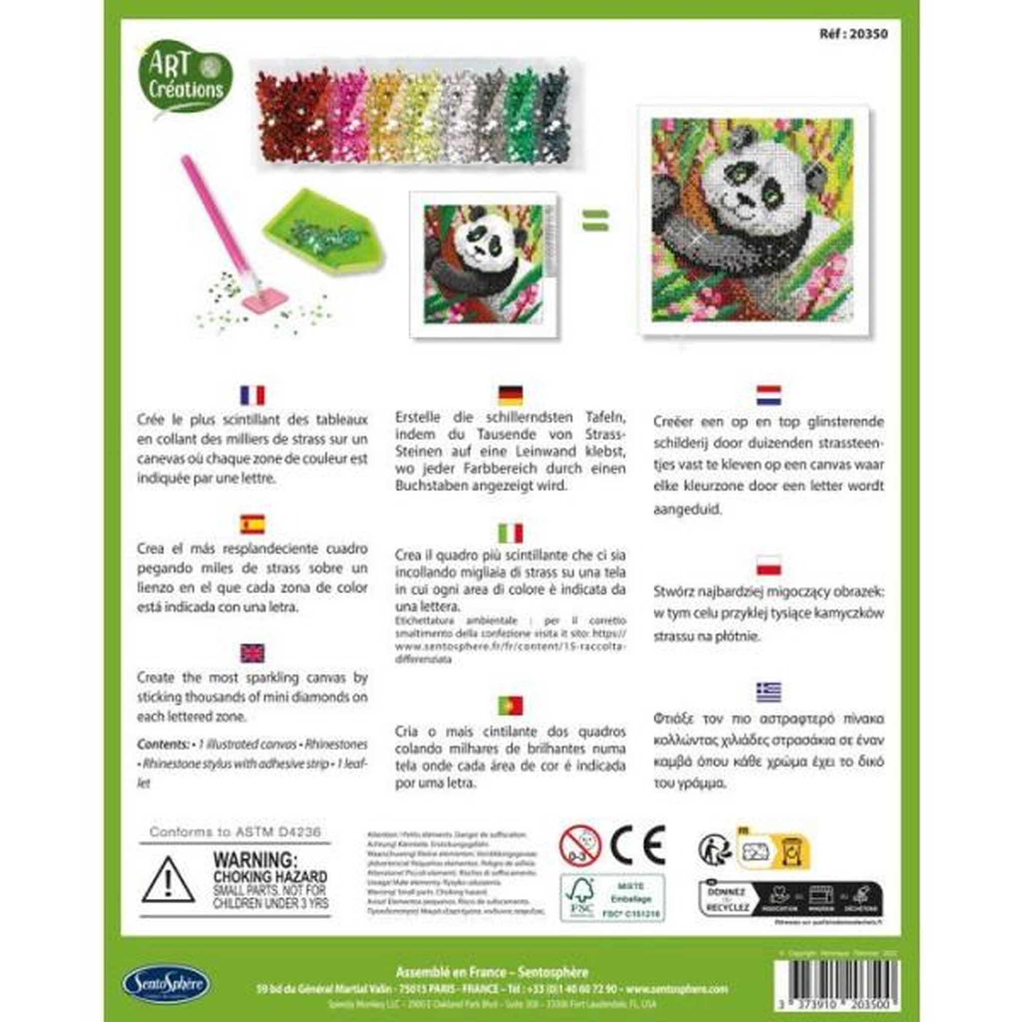 Voir la diapositive 4 : Sentosphere Canevas a diamanter - Panda - Art et creations