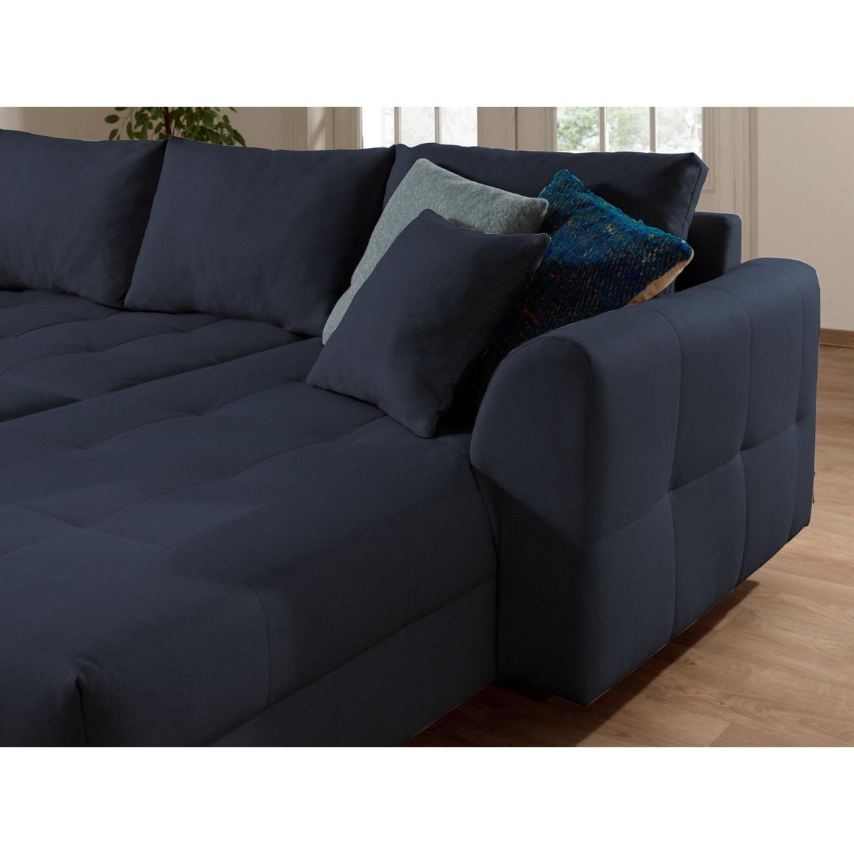 LISA DESIGN Rune - canapé panoramique avec pouf d'appoint - 7 places - style scandinave - gauche