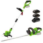 VITO Garden Pack 2 outils 20V Coupe Bordure + Taille Haies + 2 Batteries Lithium 2.0Ah + Jeu de 20 lames + Chargeur VITO