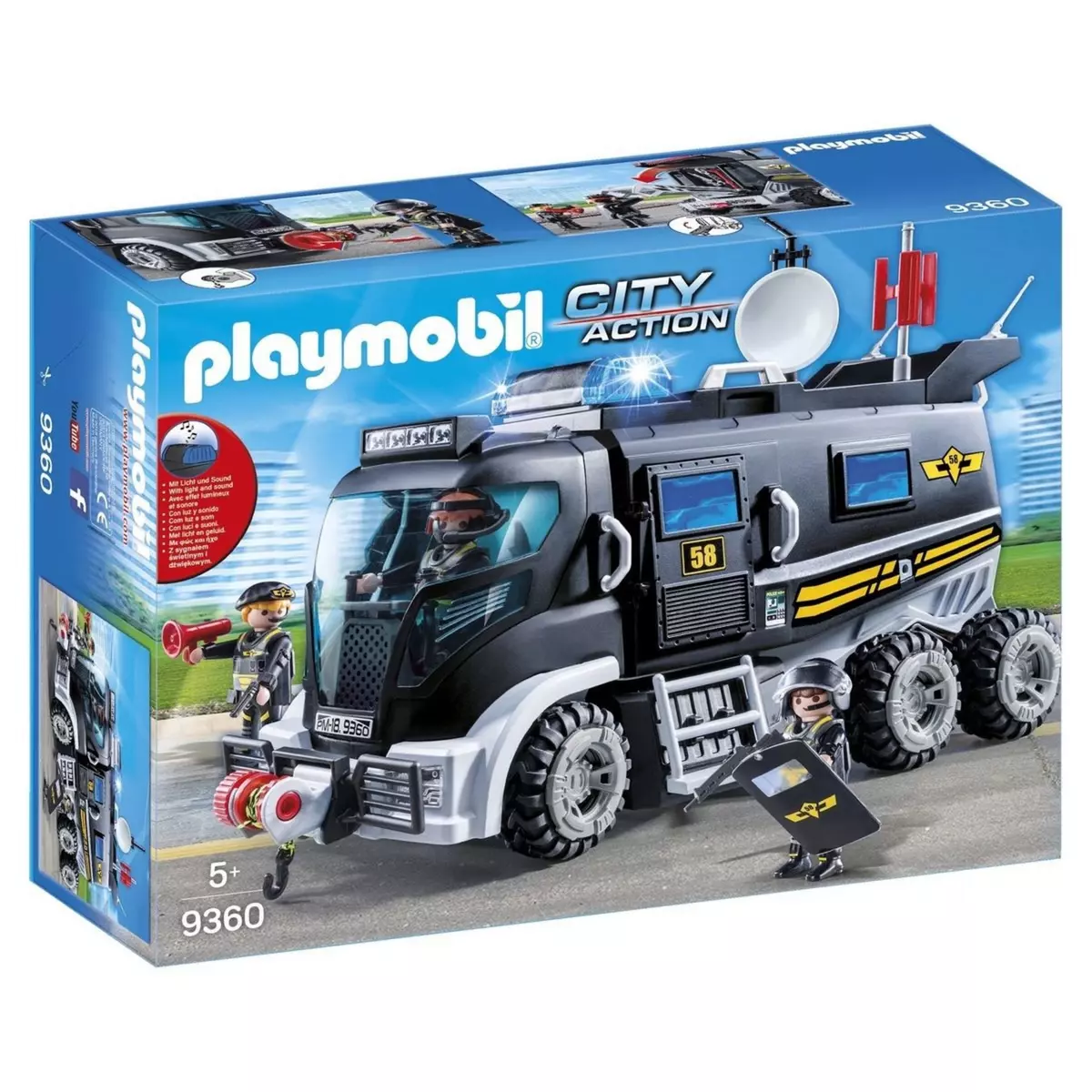 PLAYMOBIL 9360 - City Action - Camion des policiers d'élite sirène 