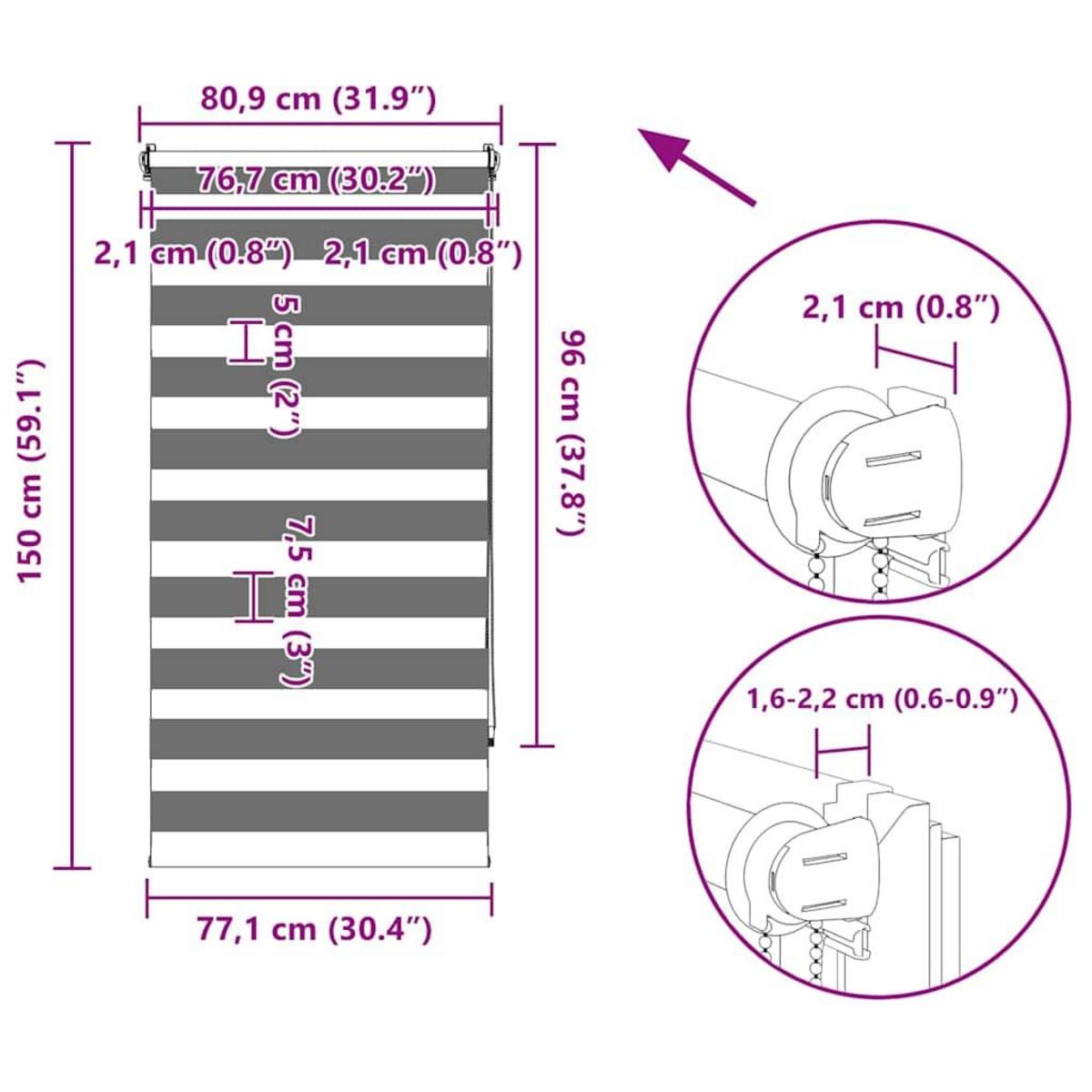 VIDAXL Store 80 x 150 cm Gris
